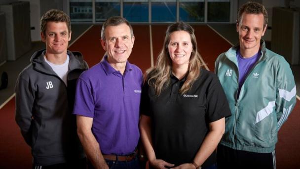 Pictured: Jonny Brownlee, CEO Sean Royce, Head of Marketing Kat Jeffery & Alistair Brownlee