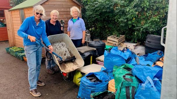 volunteers at CF61 community garden in Llantwit Major