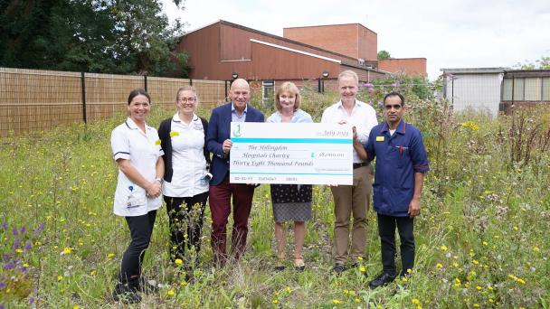  Mills Ltd CEO Jerry Mills visits Hillingdon Hospital to deliver the £38k cheque.